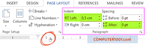 Pengaturan Indent, Spacing, Tab Pengaturan Indent, Spacing, Tab