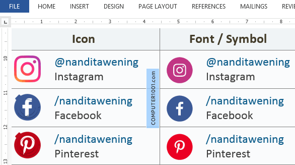 Perbedaan tampilan icon dan font / symbol sosial media Perbedaan tampilan icon dan font / symbol sosial media