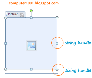 Picture placeholder - sizing handle - Word