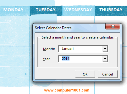 Pilih bulan dan tahun kalender Pilih bulan dan tahun kalender