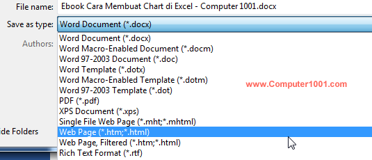 Simpan dokumen sebagai Web Page Simpan dokumen sebagai Web Page