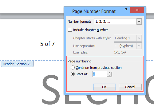 Set nomor halaman mulai dari 1 Set nomor halaman mulai dari 1