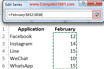 Pilih range data lembar kerja February Pilih range data lembar kerja February
