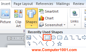 Pilih shape Rectangle (kotak) Pilih shape Rectangle (kotak)