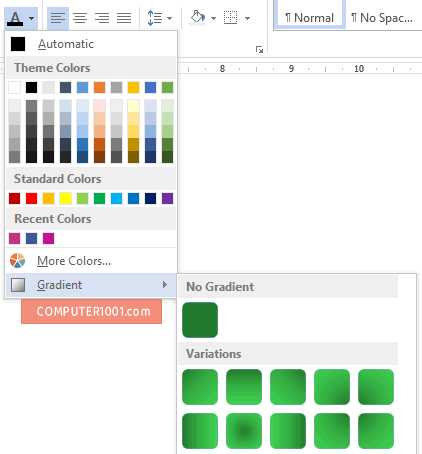 Pilih Gradient Pilih Gradient