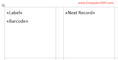 Tampilan posisi merge field Tampilan posisi merge field