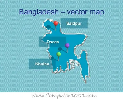 Powerpoint Map of Bangladesh