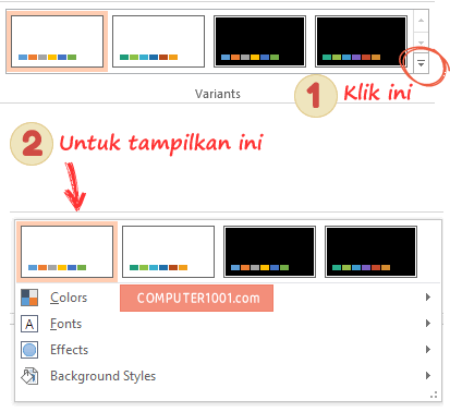 PowerPoint - pilih Warna, Font dan Efek PowerPoint - pilih Warna, Font dan Efek