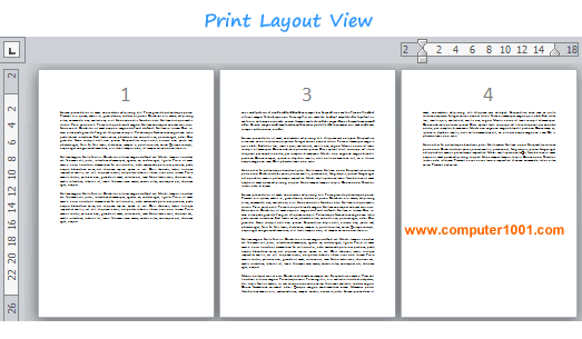 Print layout view - jumlah halaman tiga Print layout view - jumlah halaman tiga