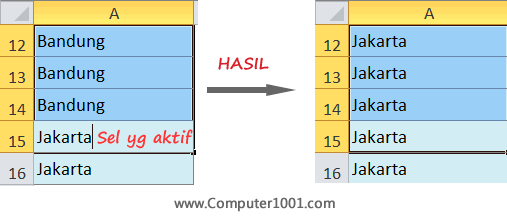 Salin data dari bawah ke atas dengan CTRL + Enter Salin data dari bawah ke atas dengan CTRL + Enter