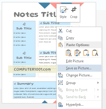 Pilih Save as Picture Pilih Save as Picture
