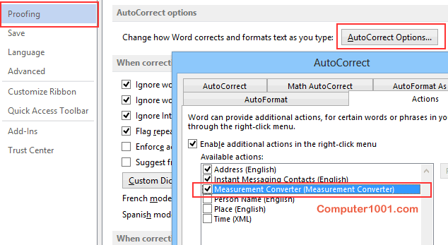 Aktifkan Measurement Converter