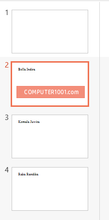 Tampilan outline word pada slide PowerPoint