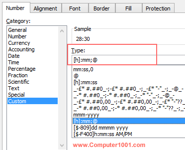 Settingan format penjumlahan lebih dari 24 jam Settingan format penjumlahan lebih dari 24 jam