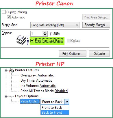 Contoh settingan reverse print di printer Canon dan HP Contoh settingan reverse print di printer Canon dan HP