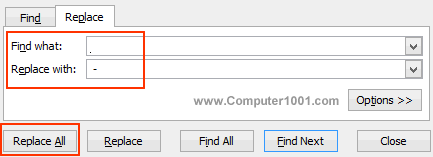 Hapus Enter Excel dengan Find & Replace