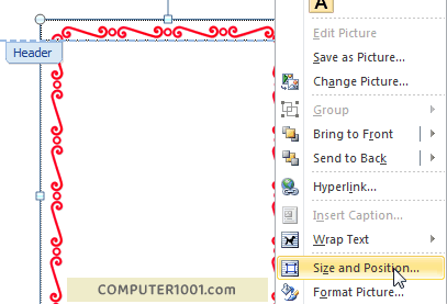 Popup floating menu Size and Position