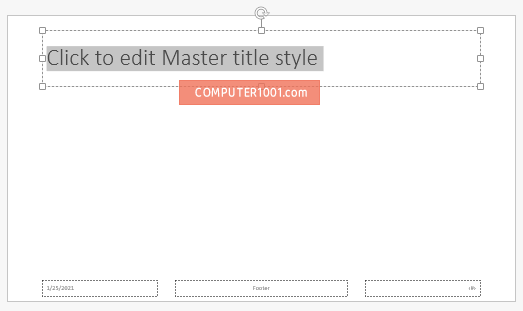 Title box slide master