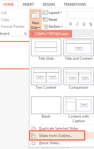 Slides from Outline