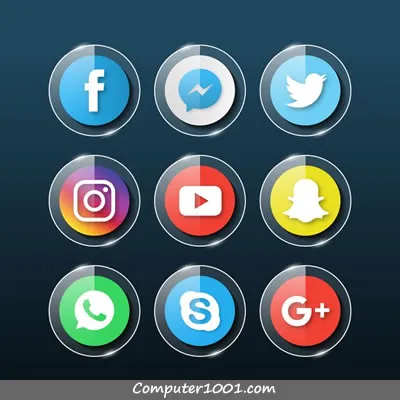 Social Media Glass Icons
