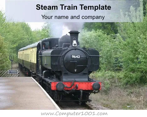 Steam Train Background PowerPoint Template