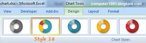Chart Style - Doughnut Chart Excel