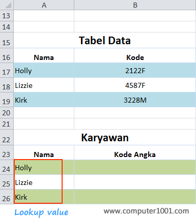 Tampilan seluruh formula function LEFT dan VLOOKUP Tampilan seluruh formula function LEFT dan VLOOKUP