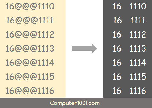 Tampilan akhir kombinasi angka spasi Tampilan akhir kombinasi angka spasi