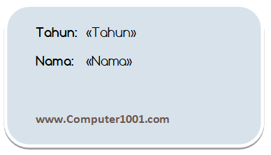 Tampilan data field mail merge
