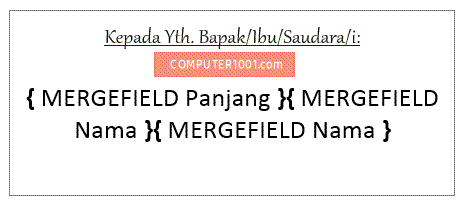 Tampilan kode field Tampilan kode field