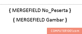 Tampilan kode field Tampilan kode field