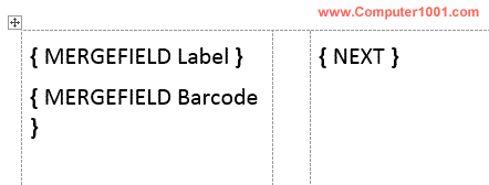Tampilan kode field Tampilan kode field