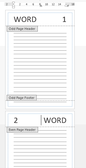 Settingan Different Odd & Even Pages Settingan Different Odd & Even Pages