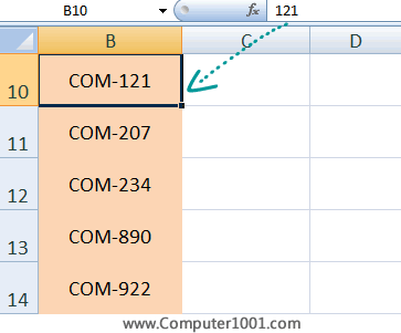 Format awalan huruf dan tanda penghubung di depan angka Excel Format awalan huruf dan tanda penghubung di depan angka Excel