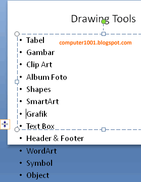 Isi slide berada di luar placeholder PowerPoint 