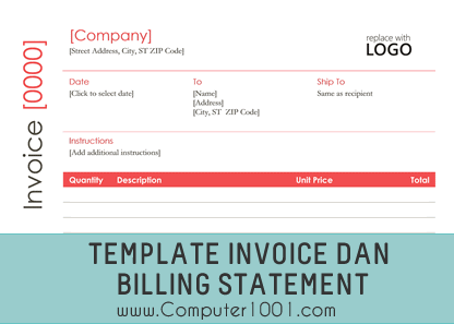 Template Invoice dan Billing Statement Excel dan Word Template Invoice dan Billing Statement Excel dan Word