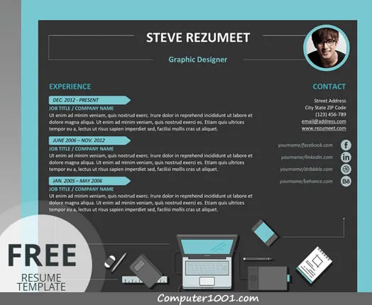 Template Resume (CV) Word dan PowerPoint yang Modern dan Kreatif
