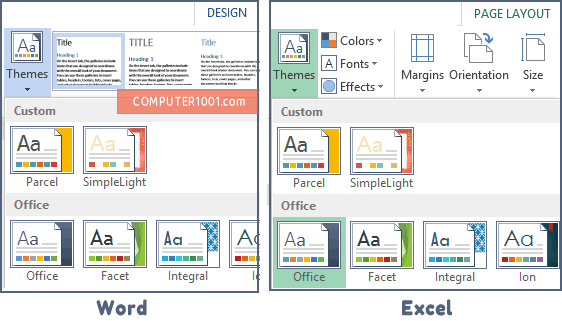 Themes Word - Excel Themes Word - Excel