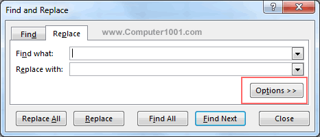 Klik tombol Options Klik tombol Options