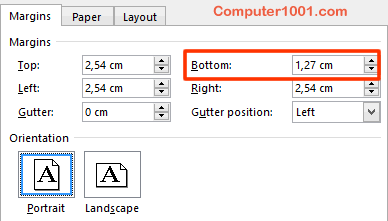 Perkecil angka margin bawah (Bottom) Perkecil angka margin bawah (Bottom)