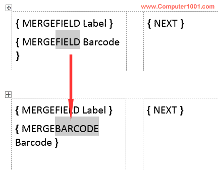 Ubah field ke barcode Ubah field ke barcode