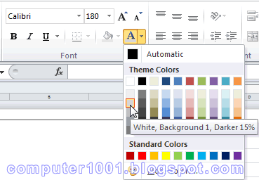 Ukuran dan Warna Font Watermark Nomor Halaman Excel 2010 Ukuran dan Warna Font Watermark Nomor Halaman Excel 2010