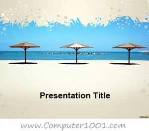 Umbrella Beach PowerPoint Template