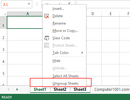Ungroup Sheets