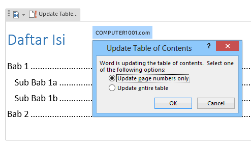 Update Daftar Isi Word Update Daftar Isi Word
