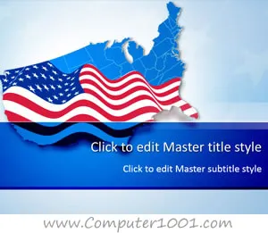Free USA Map Flag PowerPoint Template