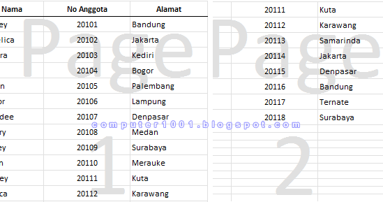 Watermark Nomor Halaman - Page Break Preview Excel Watermark Nomor Halaman - Page Break Preview Excel