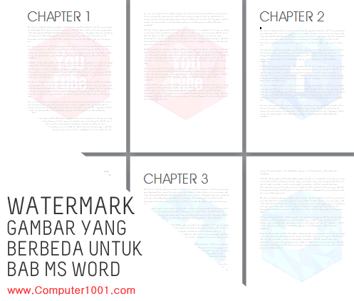 Cara Membuat Watermark Gambar yang Berbeda untuk Setiap Bab Dokumen Word Cara Membuat Watermark Gambar yang Berbeda untuk Setiap Bab Dokumen Word